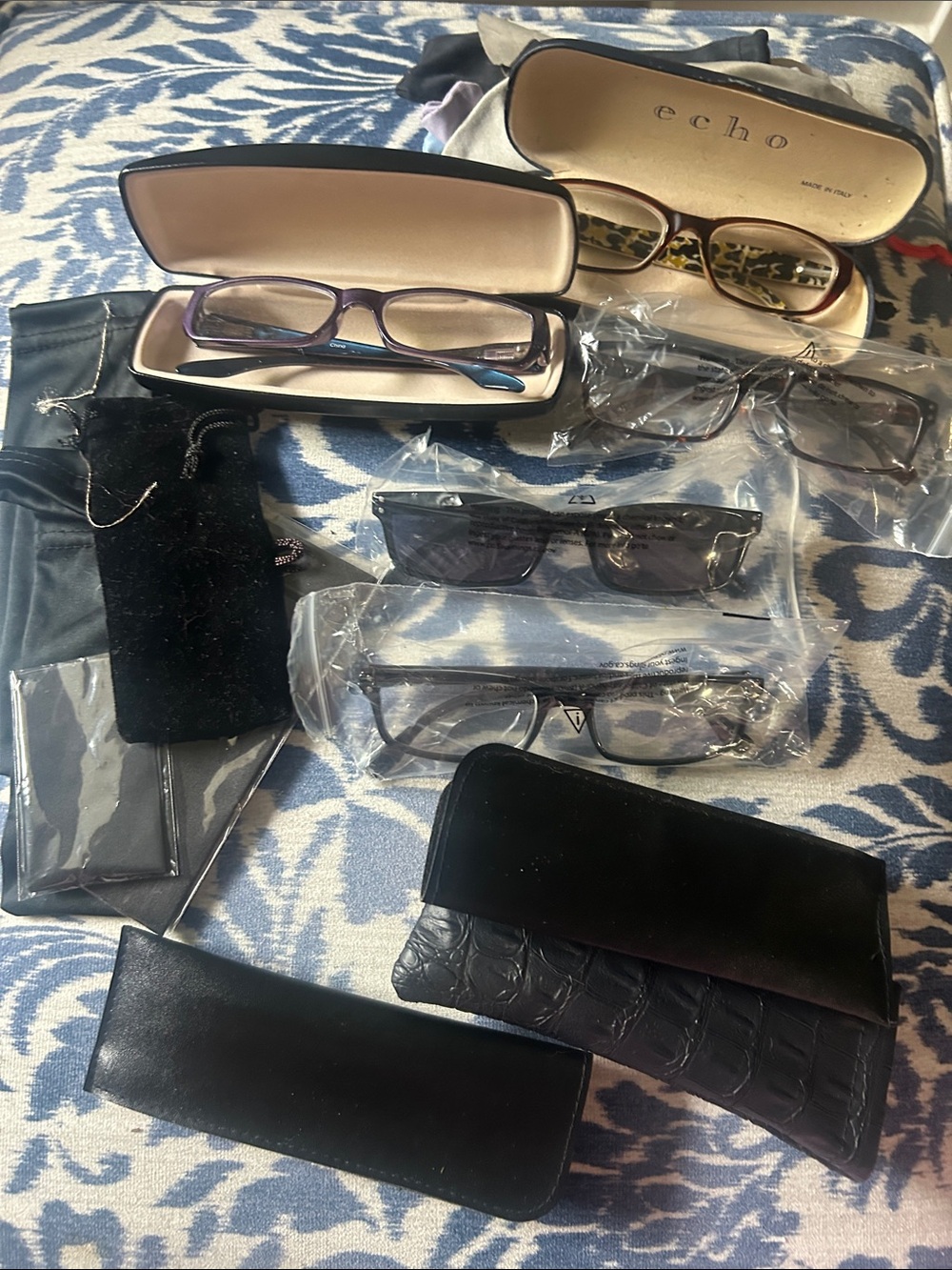 Mixed Eyeglass Lot in Black, Brown, Tortoiseshell